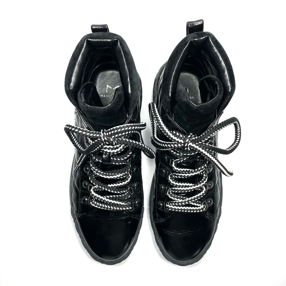 Marc Fisher Dulce Quilted Patent Black Leather High Top Sneaker/Boot- Size 8.5 - Picture 7 of 10